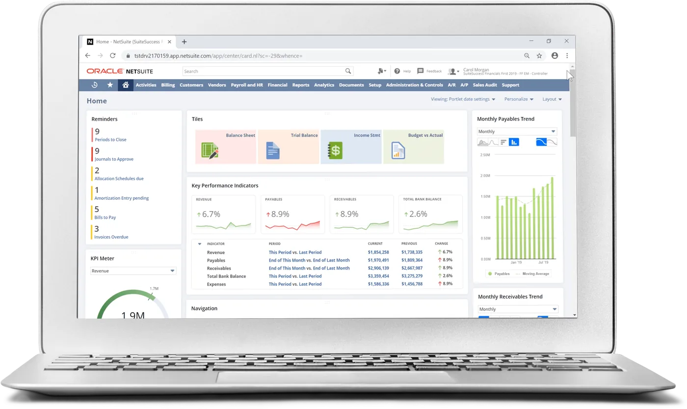 NetSuite Accounting Software product interface